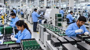 Electronics manufacturing process from component sourcing to final assembly