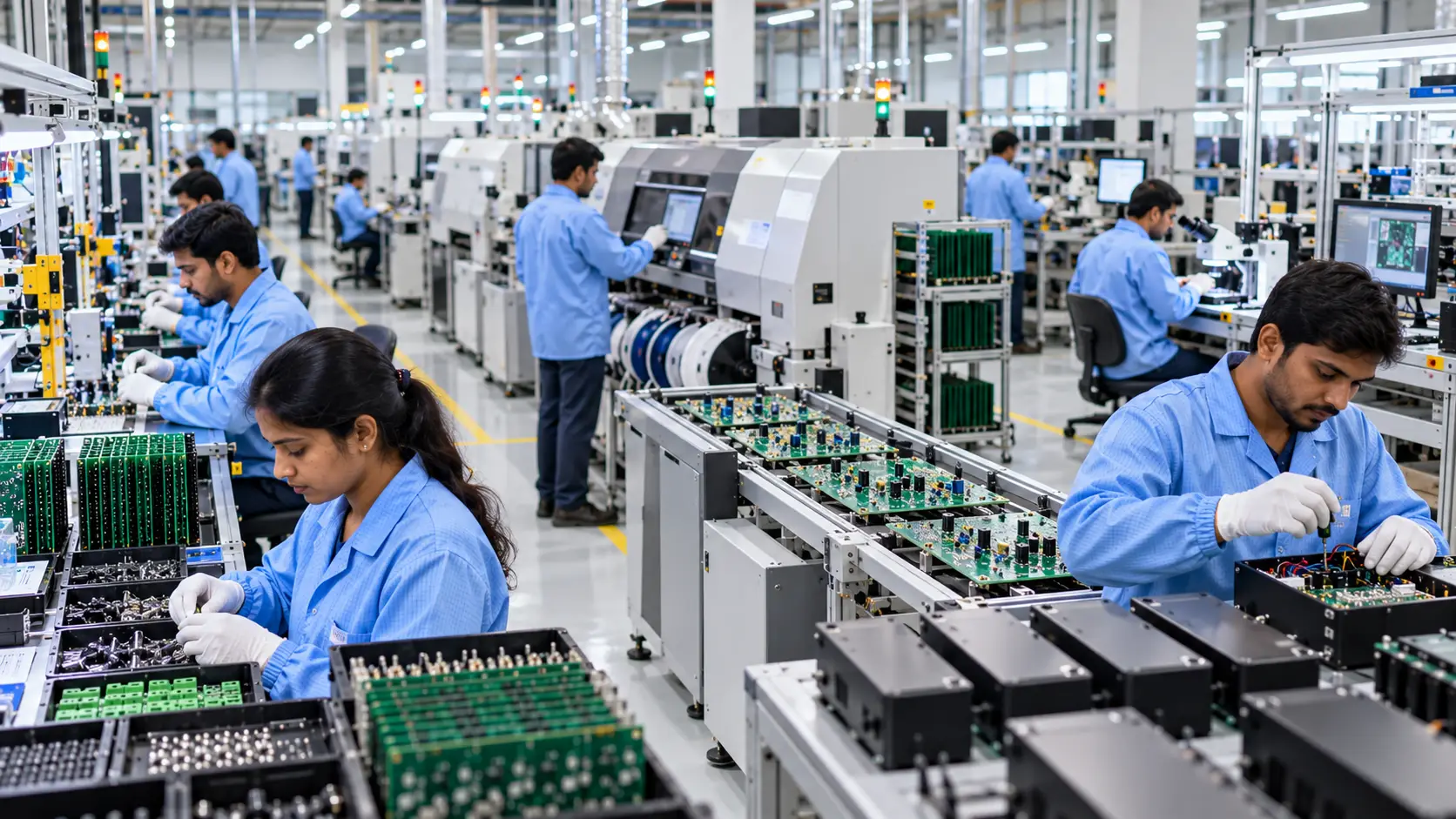 Electronics manufacturing process from component sourcing to final assembly